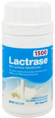Productafbeelding van Lactase 1500, capsules voor mensen met lactose-intolerantie, 100 capsules
