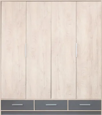 Produktbild von Furniture24 Kleiderschrank ISKO Falltürenschrank Schlafzimmerschrank Schrank 4-türig