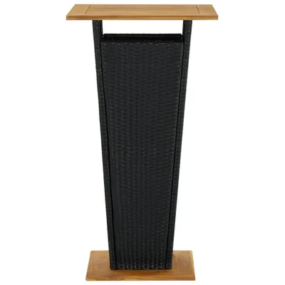 Produktbild von "2026 Aktion"Esstisch/Outdoor Tisch - Bartisch - moderne Design - Balkontisch - Schwarz 60x60x110 cm Poly Rattan und Massivholz Akazie DEMöbel 9089109