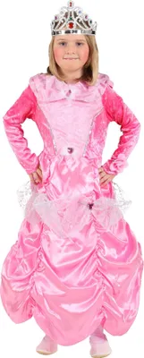 Produktbild von Mädchen Satin Prinzessin Kleid Rosa mit Reifrock Gr. 140 Fasching Karneval Party
