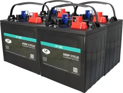 Produktbild von Akkusatz 24V 225Ah – 4x 6V Traktionsbatterie für Hebebühne/Arbeitsbühne