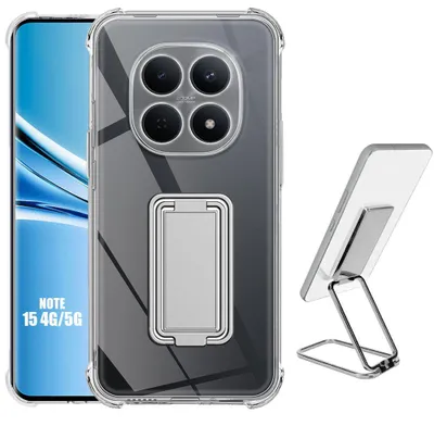 Image de Coque pour Xiaomi Redmi Note 15 5G/4G, Protection Antichoc avec Support Métal Argenté