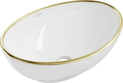 Produktbild von Mexen Elza Aufsatzwaschbecken 40 x 33 cm, Weiß/Gold - 21014005