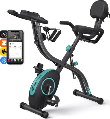 Produktbild von 4-in-1 klappbarer Heimtrainer für Zuhause– magnetischer Ergometer mit 16 Stufen, LCD & Pulsmessung, Tabletständer, kompatibel Kinomap, bis 136 kg
