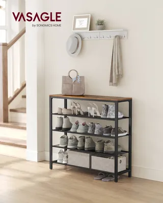 Produktbild von VASAGLE Schuhregal Schuhschrank 4 Ablagen Schuhablage 12-16 paar Schuhe Vintage