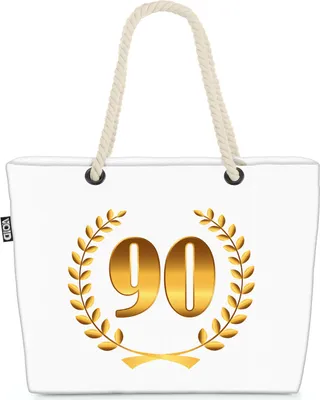 Produktbild von VOID 90 Jahre Jubiläum Geburtstag Strandtasche Shopper 58x38x16cm 23L XXL Einkaufstasche Tasche Reisetasche Beach Bag