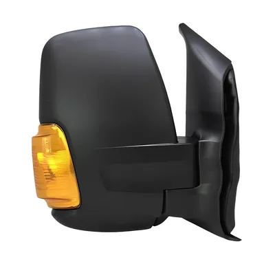 Immagine prodotto di Specchietto retrovisore esterno destro BILMAX di ricambio per Ford Transit V363 2014-2022: regolabile elettricamente, riscaldato, ripiegabile manualmente, con indicatore di direzione giallo, 6 cavi