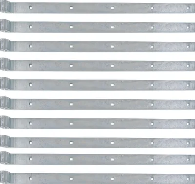 Image de Bande de fermeture Alberts 862428, droite, extrémités droites, zinguée bleu par galvanisation, rouleau Ø 14 mm, dimensions 600 x 35 mm, lot de 10