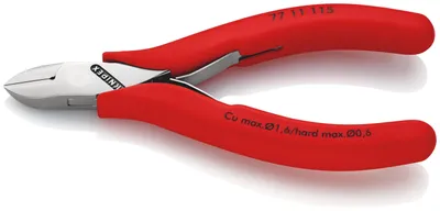 Obrázek produktu pro Knipex 77 11 115, Diagonální kleště, Ocel, Plast, Červená, 115 mm, 70 g