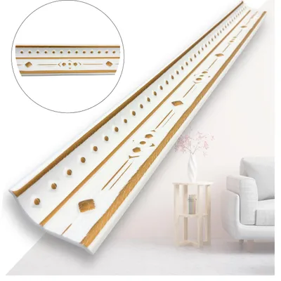 Produktbild von Stuckleisten XPS Polystyrol Deckenleisten 1m - Leisten für Deckenstuck & Wanddeko – leichte Zierleisten aus weichem reines Styropor V03-08 Gold