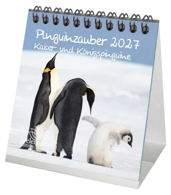 Produktbild von Pinguinzauber Kaiserpinguine Tischkalender 10x10cm für 2027 Pinguin - Seelenzauber