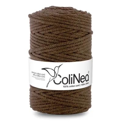 Produktbild von Geflochtene Baumwollkordel 5mm 100m braun ColiNea mit Baumwollkern geflochten