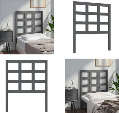 Produktbild von vidaXL Kopfteil Grau 80,5x4x100 cm Massivholz Kiefer - Bettkopfteil - Bettkopfteile - Kopfteil - Bett-Kopfteil