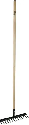 Produktbild von DEDRA 14-zębowe wzmocnione grabie z drewnianym trzonkiem, 132 cm - 80C051