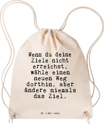 Produktbild von Mr. & Mrs. Panda Turnbeutel Wenn du deine Ziele... - Transparent - Geschenk, Jutebeutel, Motivation, Ziele, Beutel, Sprüche, Lebensziele, wander rucksack, festival tasche