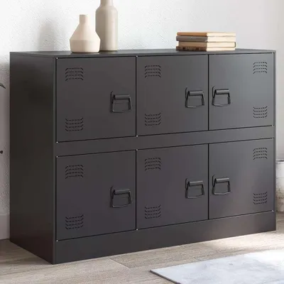 Image de vidaXL Sideboard noir 99x39x73 cm acier