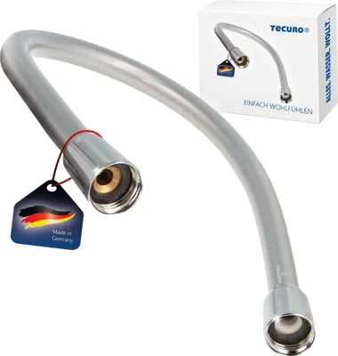 Produktbild von tecuro PREMIUM Brauseschlauch 1,00 m, verdrehsicher, silberglatt, KTW/DVGW
