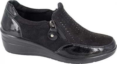 Produktbild von Boulevard - Damen Freizeitschuhe, Glanz-PU DF2474 (40,5 EU) (Schwarz)