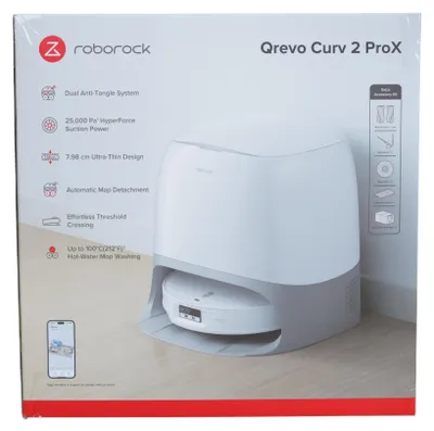 Produktbild von Roborock Robot Vacuum Cleaner Qrevo Curv 2 ProX Weiß