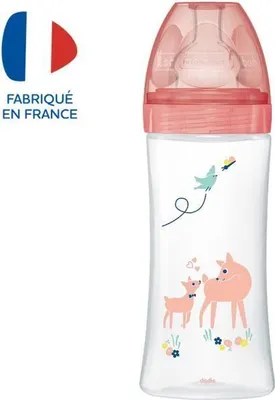Image de Biberon Anti-Coliques Dodie Sensation+, +6m, Biche, 330ml, Double Valve Brevetée