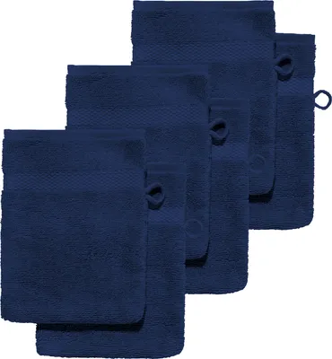Produktbild von Erwin Müller Waschhandschuh Sindelfingen" 6er-Pack dunkelblau 15x21 cm"