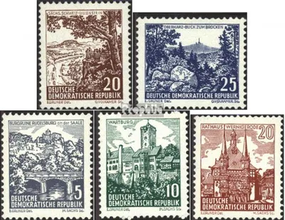 Produktbild von Briefmarken DDR 1961 Mi 815-816, 835-837 (kompl.Ausg.) postfrisch Landschaften und historische Bauten (I)