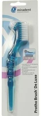 Produktbild von MIRADENT Prothesenbürste Protho Brush blau trans.