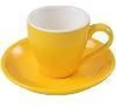 Obrázek produktu pro Espressová šálka s podšálkem, objem 80 ml, žlutá, porcelán