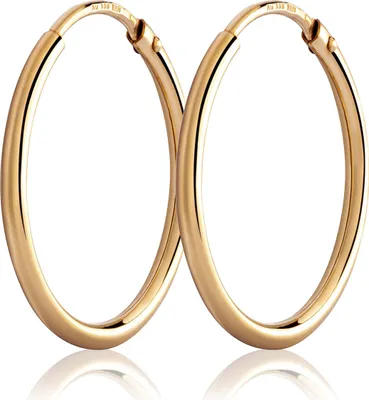 Produktbild von Paar 750 Gelbgold Creolen 18 Karat Gold Ohrringe Stärke 1,5mm Damen 20mm