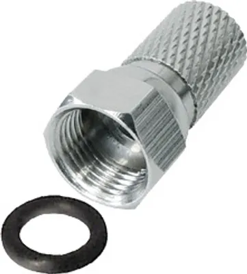 Produktbild von Transmedia Twist-On F-Stecker; Steckerlänge 20 mm, vernickelt, mit O-Ring, FFL 0 iD