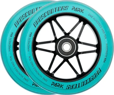 Image de NKD Park 110 mm Kit de roues de trottinette stunt (2 pièces), Noir/Bleu