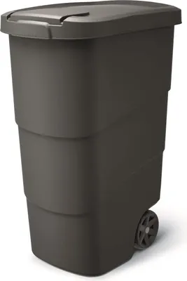 Produktbild von Abfallcontainer mit Rädern und Deckel - 90 Liter Kunststoffmülltonne - Universelle Container in Schwarz