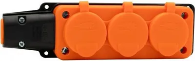 Image de Prise en caoutchouc, multiprise 3x230 V 16 A IP54 orange