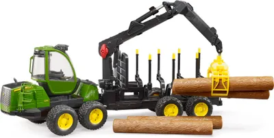 Image de Bruder 02133 - John Deere 1210E Tracteur de débardage avec grappin à bois, 1:16