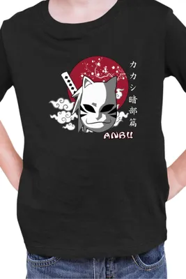 Zdjęcie produktu dla Koszulka Dziecięca Japan Manga Anime Comics Animation Naruto Anbu Ninja Mask, 9-11 Jahr - 140 / Czarny