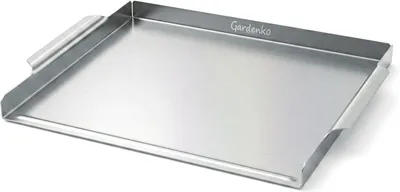 Obrázek produktu pro Nerezová grilovací deska, tloušťka 1 mm, rozměry 39,4 x 29,1 cm, vhodná pro grily na dřevěné uhlí, zeleninu a burgery