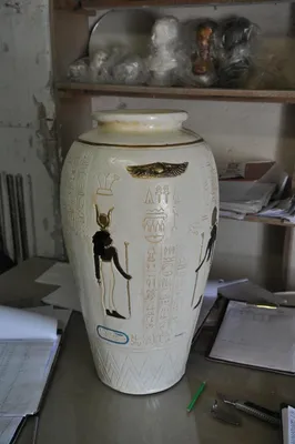 Obrázok produktu pre Dizajn Egyptské kvety Váza Socha Socha Figúry Sochy Dekorácie PG0823x415
