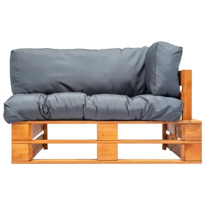 Immagine prodotto di vidaXL Divano da giardino in pallet con cuscini grigi in legno di pino