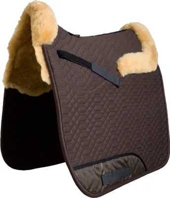 Produktbild von Engel Reitsport Lammfell Schabracke SCHABRA4 Fellrand vorne&hinten Fell in Sattellage D (Dressur) Mocca/Camel