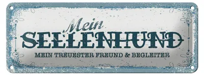 Produktbild von Blechschild Spruch 27x10cm Mein Seelenhund mein treuester Dekoration