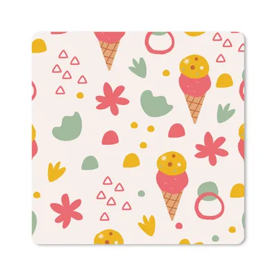 Produktbild von MuchoWow® Mauspad Mousepad Eiscreme - Design - Sommer 20x20 cm - Mousepads - Maus Mat - Pad - Mausunterlage - Desk Mat - Bureauartikeln