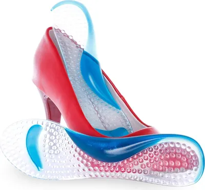 Produktbild von Einlagen für High Heels Schuhe Soft Gel 3/4 Einlegesohlen Pumps, Gelkissen Entlastung bei Fersensporn Schuheinlagen für Damen Schuhe Geleinlagen Selbstklebend Universal Groß