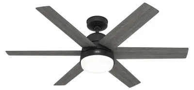 Zdjęcie produktu dla Energooszczędny wentylator sufitowy z oświetleniem i pilotem Arete Black 132 cm