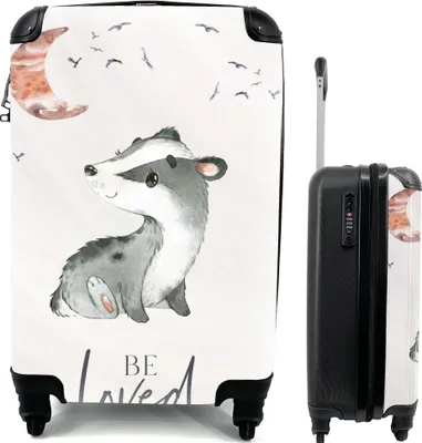 Produktbild von MuchoWow® MuchoWow® Koffer Handgepäck Trolley Rollkoffer Kleine Reisekoffer mit 4 Rollen - Zitate - Geliebt werden - Sprichwörter - Kind - Jungen - Mädchen - Aquarell - Cabin Size < 55x40x23 cm & 55x4