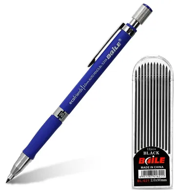 Obrázok produktu pre Sada mechanických ceruziek, 2 mm, HB, 12 kusov, kovové, modré