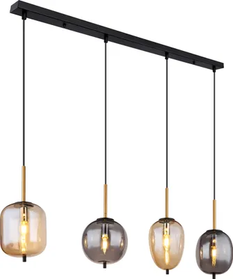 Produktbild von Globo Lighting Hängeleuchte Metall schwarz matt, 4x E14