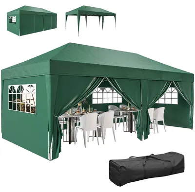 Produktbild von Outsunny Pavillon ca. 6x3m Pop-up Faltpavillon mit Fenster Reißverschlusstür