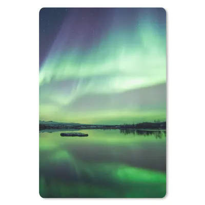 Produktbild von MuchoWow® Mauspad Mousepad Nordlicht - See - Island - Grün - Wald - Schnee 18x27 cm - Mousepads - Maus Mat - Pad - Mausunterlage