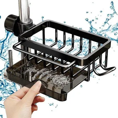 Produktbild von Famanu Spülbecken Organizer mit Abtropfbehälter - Schwarz