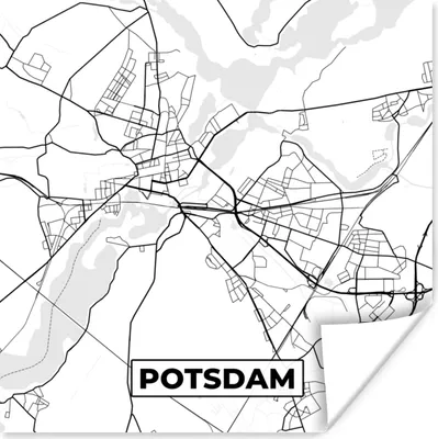 Produktbild von MuchoWow® Poster Karte - Potsdam - Stadtplan 75x75 cm - Wand Dekoration